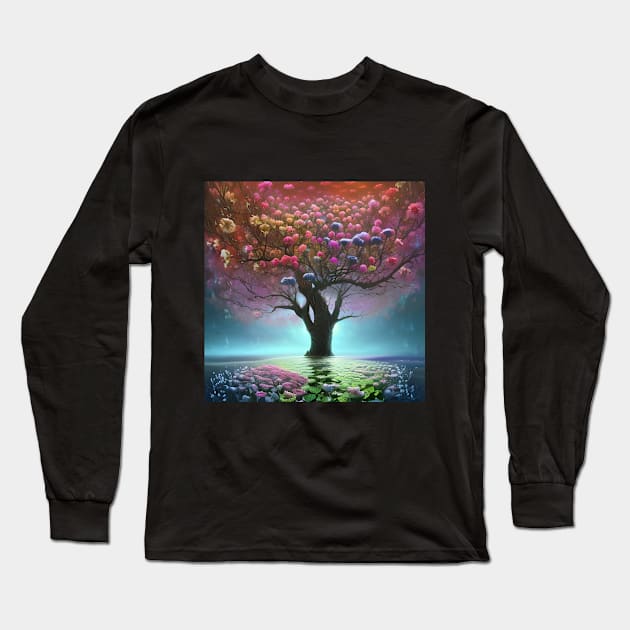 Colorful Tree of Life Long Sleeve T-Shirt by vickycerdeira